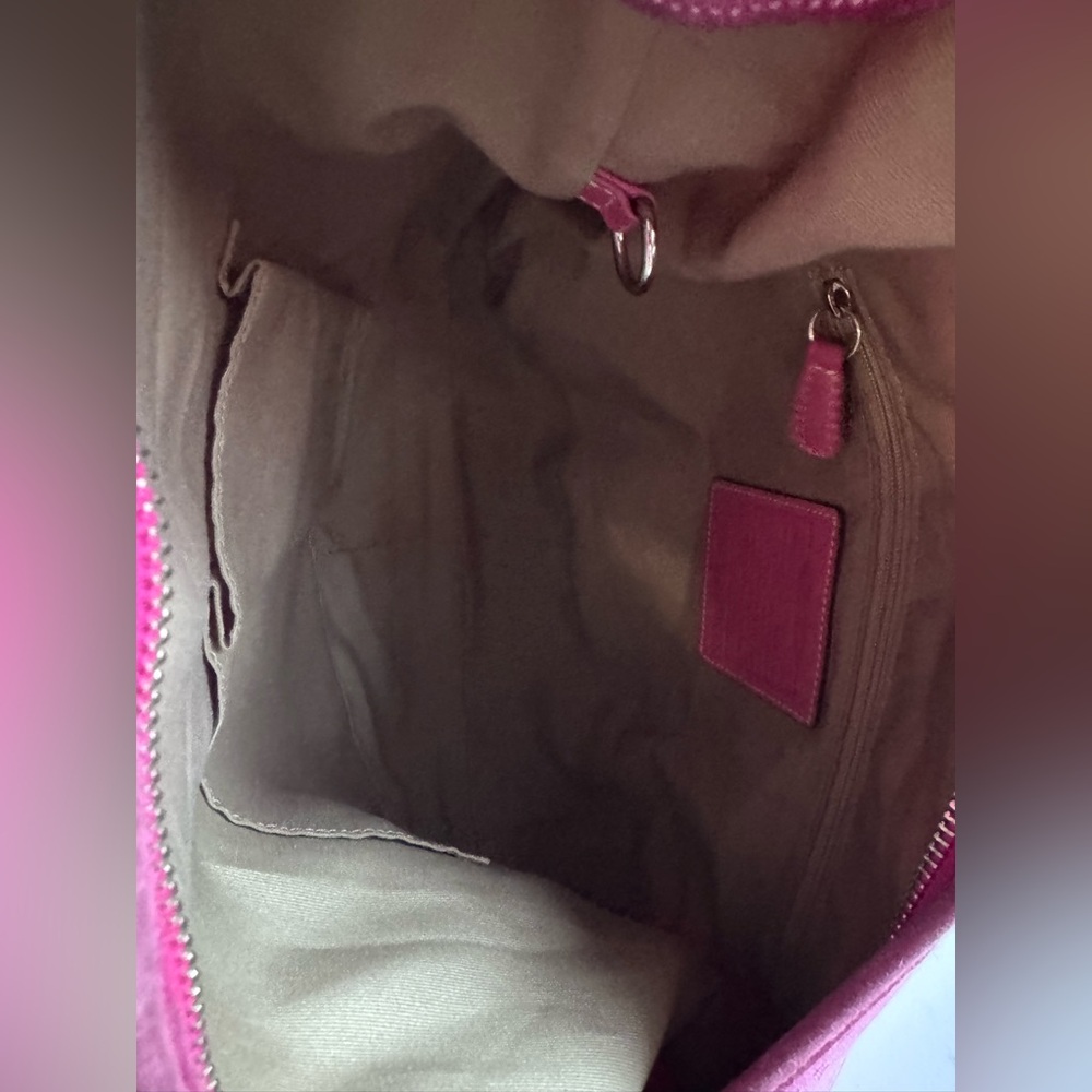 Coach Signature Suede Pink Hobo Vintage Bag - Picture 7 of 9
